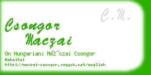 csongor maczai business card